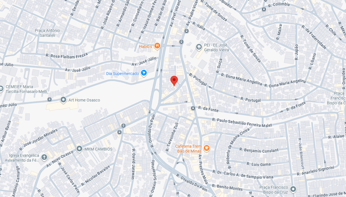 Mapa de localização do consultório - Av. Novo Osasco, 54, Bussocaba, Osasco - SP